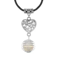 Амулет Сердце с синт.камнем Лунный камень MKA-4005-07