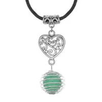 Амулет Сердце с нат.камнем Нефрит MKA-4005-10