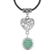Амулет Сердце с нат.камнем Нефрит MKA-4005-10