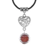 Амулет Сердце с нат.камнем Сердолик MKA-4005-13