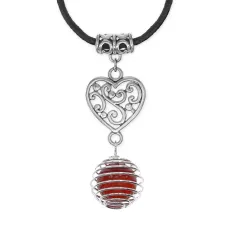 Амулет Сердце с нат.камнем Сердолик MKA-4005-13