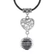 Амулет Сердце с нат.камнем Снежный обсидиан MKA-4005-14
