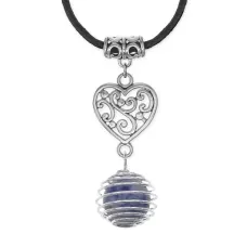 Амулет Сердце с нат.камнем Содалит MKA-4005-15