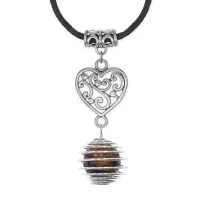 Амулет Сердце с нат.камнем Тигровый глаз MKA-4005-16