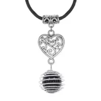 Амулет Сердце с нат.камнем Черный агат MKA-4005-18