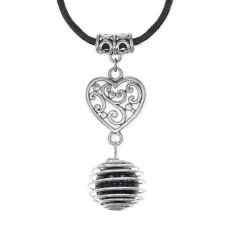 Амулет Сердце с нат.камнем Черный агат MKA-4005-18