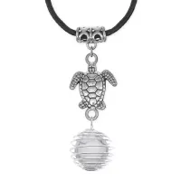 Амулет Черепаха с нат.камнем Кахолонг MKA-4006-03