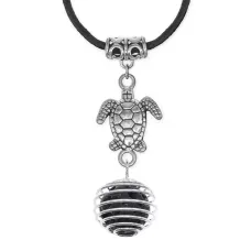 Амулет Черепаха с нат.камнем Лава MKA-4006-05