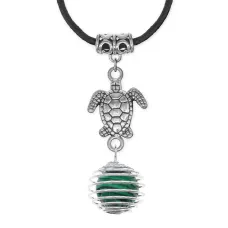Амулет Черепаха с синтетическим камнем Малахит MKA-4006-08