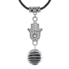 Амулет Хамса с нат.камнем Лабрадор MKA-4007-04