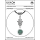 Амулет Хамса с синтетическим камнем Малахит MKA-4007-08