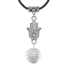 Амулет Хамса с нат.камнем Жемчуг речной MKA-4007-09