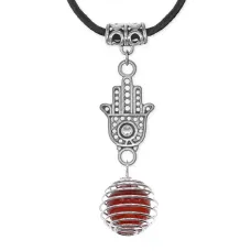 Амулет Хамса с нат.камнем Сердолик MKA-4007-13