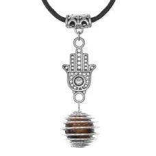 Амулет Хамса с нат.камнем Тигровый глаз MKA-4007-16