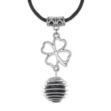 Амулет Клевер удачи с нат.камнем Лабрадор MKA-4008-04