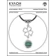 Амулет Клевер удачи с синт.камнем Малахит MKA-4008-08