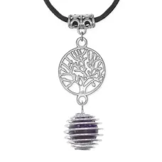 Амулет Дерево жизни с нат.камнем Аметист MKA-4009-01