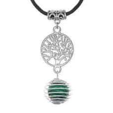 Амулет Дерево жизни с синтетическим камнем Малахит MKA-4009-08