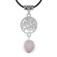Амулет Дерево жизни с нат.камнем Розовый кварц MKA-4009-12