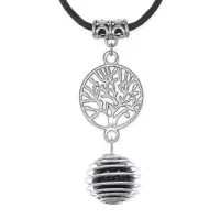 Амулет Дерево жизни с нат.камнем Черный агат MKA-4009-18