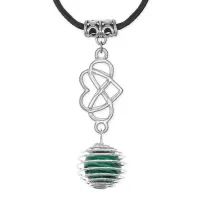 Амулет Бесконечная любовь с синт.камнем Малахит MKA-4010-08