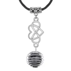 Амулет Бесконечная любовь с нат.камнем Снежный обсидиан MKA-4010-14