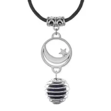 Амулет Полумесяц со звездой с нат.камнем Лазурит MKA-4011-06