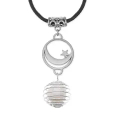 Амулет Полумесяц со звездой с нат.камнем Жемчуг речной MKA-4011-09