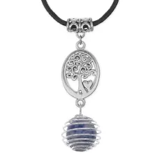 Амулет Дерево жизни с нат.камнем Содалит MKA-4012-15