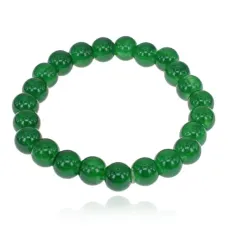 Браслет из стекла, 8мм, цвет темно-зеленый BS744-01