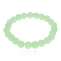 Браслет из стекла, 8мм, цвет светло-зеленый BS744-04