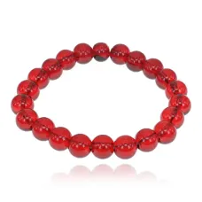 Браслет из стекла, 8мм, цвет бордовый BS744-05