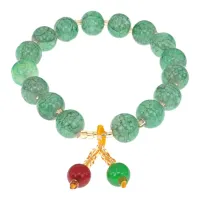 Браслет из стекла, 10мм, цвет зеленый BS746-02