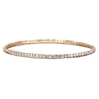 Браслет со стразами, 1,5мм, цвет золотой BS753-02