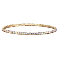 Браслет со стразами, 1,5мм, цвет золотой BS753-02