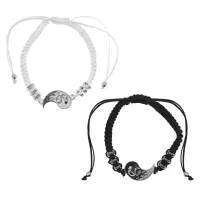 Плетеные парные браслеты Инь-Ян BS755