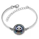 Браслет металлический Панда с цветами BSI-0031