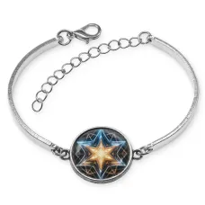 Браслет металлический Шестиконечная звезда BSI-0131