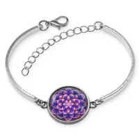 Браслет металлический Сиреневый цветок жизни BSI-0132