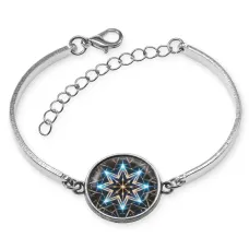 Браслет металлический Неоновая восьмиконечная звезда BSI-0140