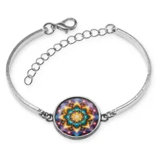 Браслет металлический Калейдоскоп - цветок жизни BSI-0149