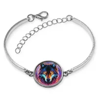 Браслет металлический Волк неон BSI-0156