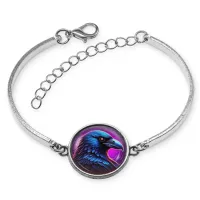 Браслет металлический Ворон неон BSI-0157