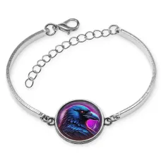 Браслет металлический Ворон неон BSI-0157