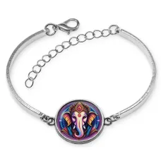 Браслет металлический Ганеша неон BSI-0158