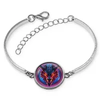 Браслет металлический Рогатый дракон неон BSI-0161