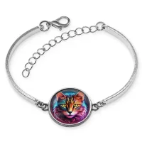 Браслет металлический Кошка неон BSI-0165