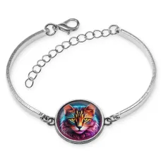 Браслет металлический Кошка неон BSI-0165