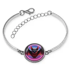 Браслет металлический Летучая мышь неон BSI-0168