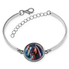 Браслет металлический Лошадь неон BSI-0171